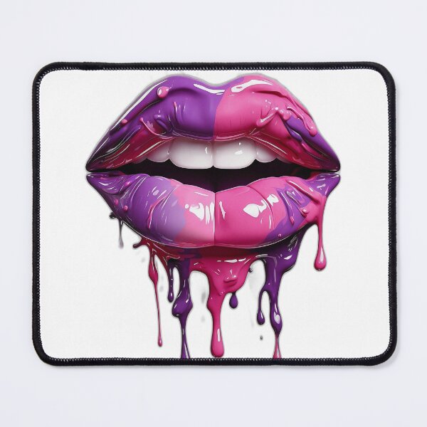 Item preview, Purple and pink puckered lips drippy kiss designed and sold by eajob.