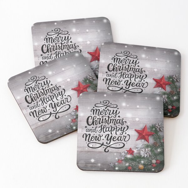 Item preview, Merry Christmas & Happy New Year Red Star designed and sold by TidyKitchenInc.