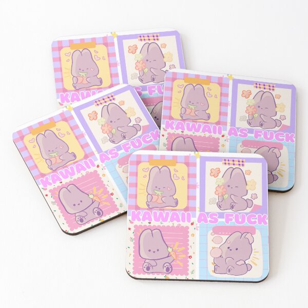 Item preview, Kawaii As Fuck Tee Pink Bunny Tshirt Kuro Purple Jester W Heart Kawaii Emoticon Purple Pink Pastel Princess Love  designed and sold by Necrotic Ice.