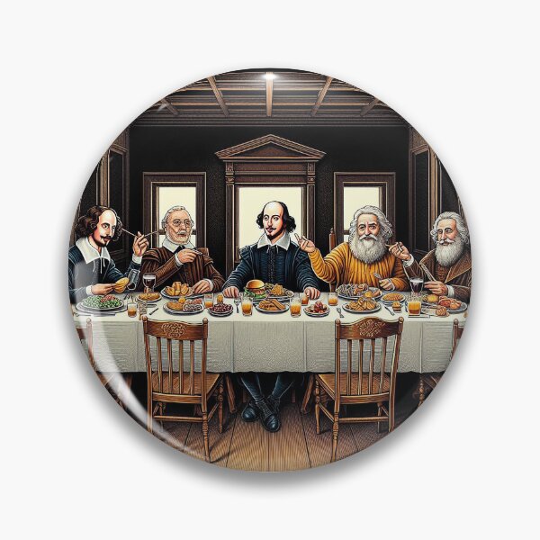 Item preview, Geniuses United: Shakespeare, Einstein, da Vinci and Marie Curie Share a Feast Table designed and sold by autrouvetout.