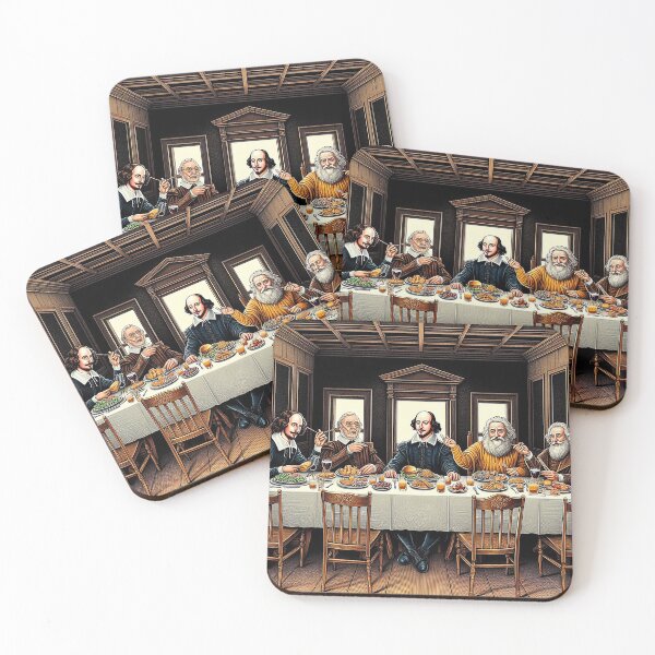 Item preview, Geniuses United: Shakespeare, Einstein, da Vinci and Marie Curie Share a Feast Table designed and sold by autrouvetout.
