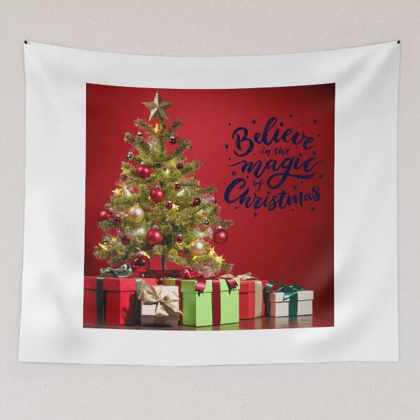 Item preview, Believe in the Magic of Christmas Tree with Presents designed and sold by TidyKitchenInc.