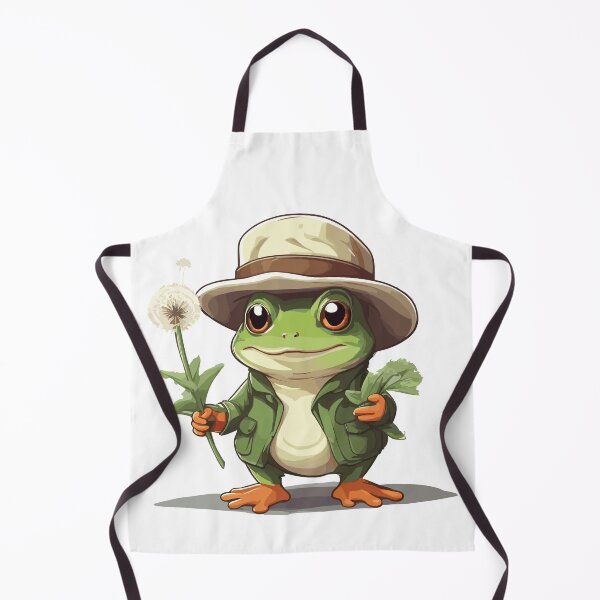 Item preview, Cute cartoon frog holding a dandelion designed and sold by twisted-dot.