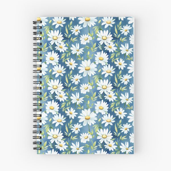 Item preview, Hermoso patrón de margaritas primaverales sobre un fondo azul neutro designed and sold by CGSGraphics.