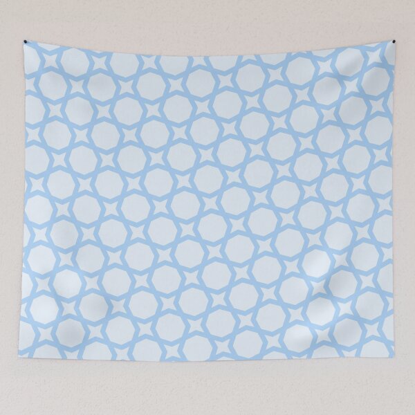 Item preview, Sky Light Blue Star Octagonal Optical Illusion Bubbly 20-30s Gentle Calm Scandinavian Pattern designed and sold by PenguinForests.