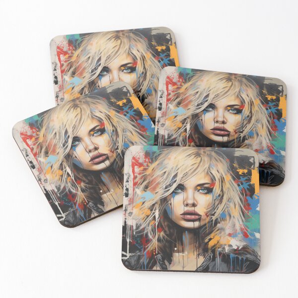 Item preview, Mixed art street art woman portrait designed and sold by mliotard.