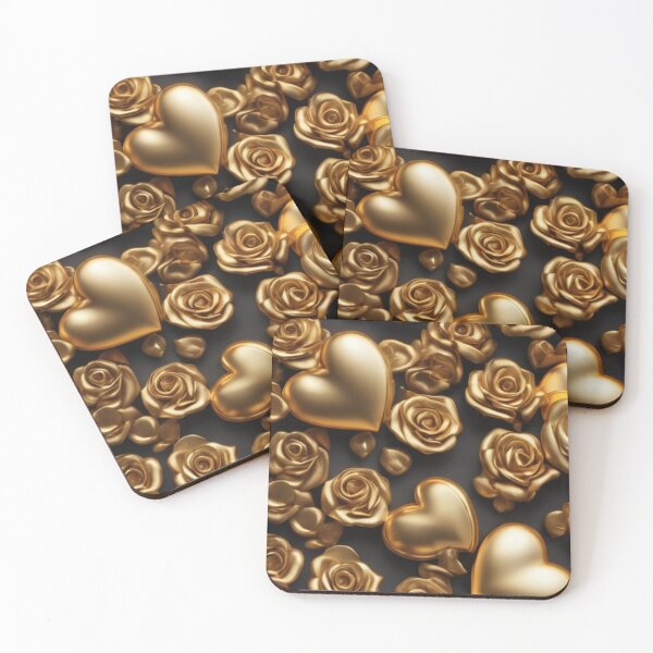 Item preview, Gold Roses and Hearts designed and sold by Pixyland.