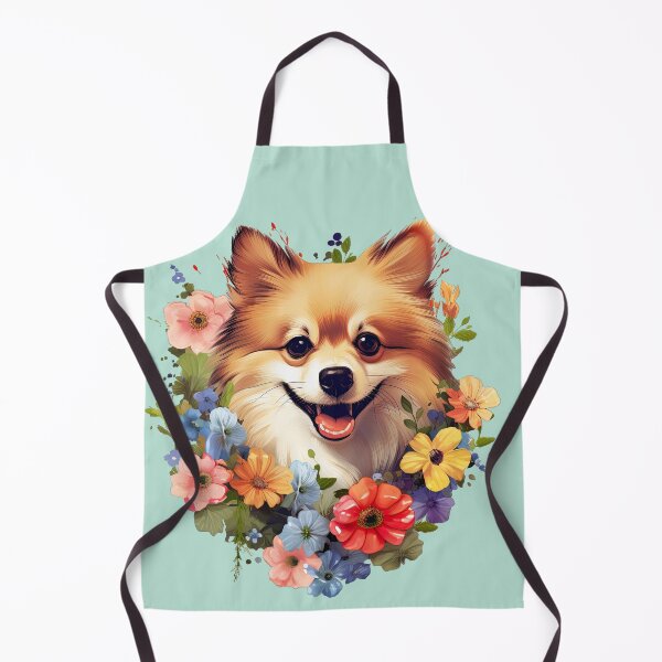 Item preview, Pomeranian bursting through flowers designed and sold by ZombieLH.