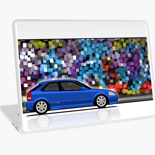 Unnatural Car Club PNW: Electron Blue Hatchback EJ Laptop Skin