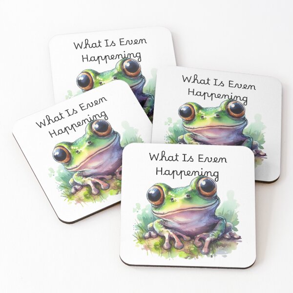 Item preview, Funny frog meme, What Is Even Happening designed and sold by Suhazainah.