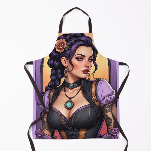 Item preview, Bohemian Purple Haired Woman retro vintage floral design designed and sold by BorgSpareParts.