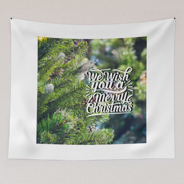 Item preview, We Wish You a Merry Christmas Pine Tree designed and sold by TidyKitchenInc.