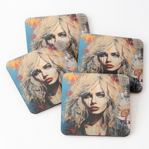 Item preview, Mixed art street art crying woman portrait designed and sold by mliotard.