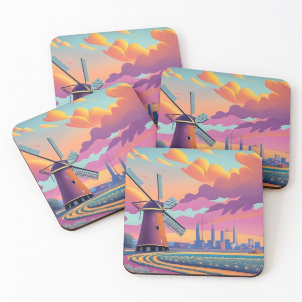Item preview, Windmill at dusk designed and sold by ArtsDestination.