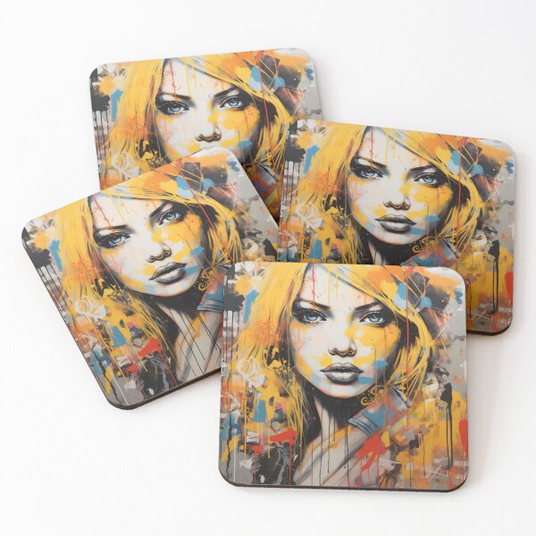 Item preview, Mixed art street art woman portrait designed and sold by mliotard.