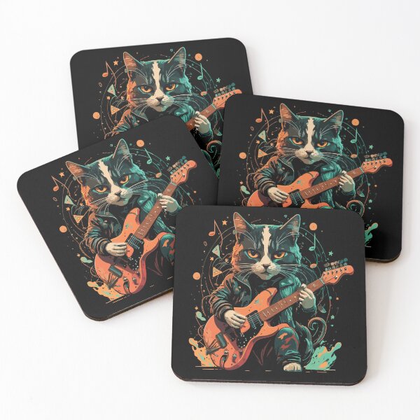 Item preview, Cat Playing The Guitar, Rock designed and sold by Threadsway.
