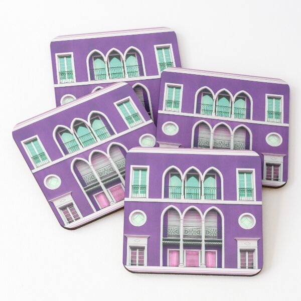 Item preview, Purple Arched House in Beirut Print designed and sold by BeeroChami.