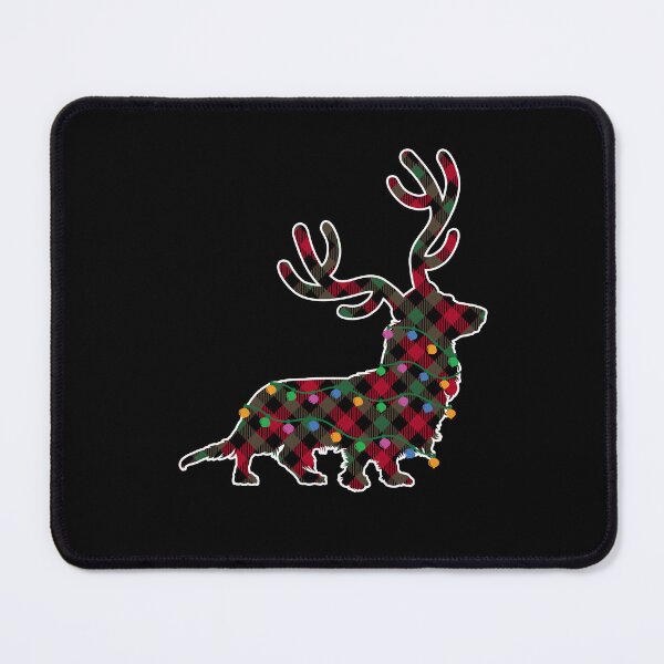 Item preview, Long Haired Dachshund Red and Green Plaid Christmas Lights designed and sold by Hic21.