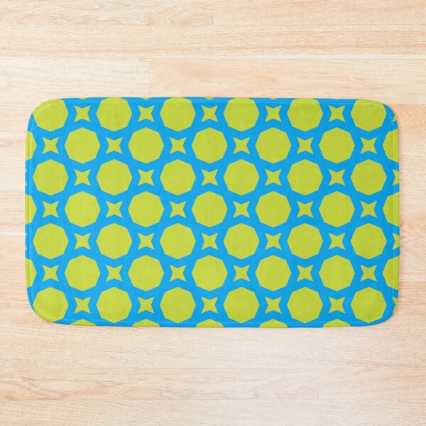 Item preview, Blue Green Angle Rectangle Star Memphis Exciting 1980s Pop Art Citrus Tropical Sea Summer Pattern designed and sold by PenguinForests.
