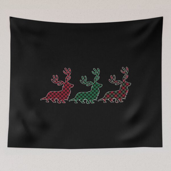 Item preview, Long Haired Dachshund Red and Green Plaid designed and sold by Hic21.