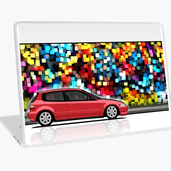 Unnatural Car Club PNW: Milano Red Hatchback EH Laptop Skin