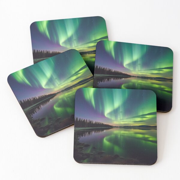 Item preview, Northern lights over lake in Finland designed and sold by melikekoc.