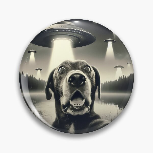 Item preview, Dog selfie with UFO designed and sold by TomFrontierArt.