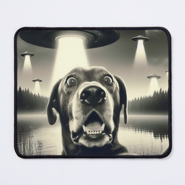 Item preview, Dog selfie with UFO designed and sold by TomFrontierArt.
