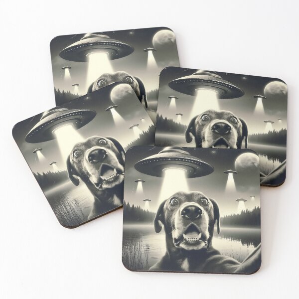 Item preview, Dog selfie with UFO designed and sold by TomFrontierArt.