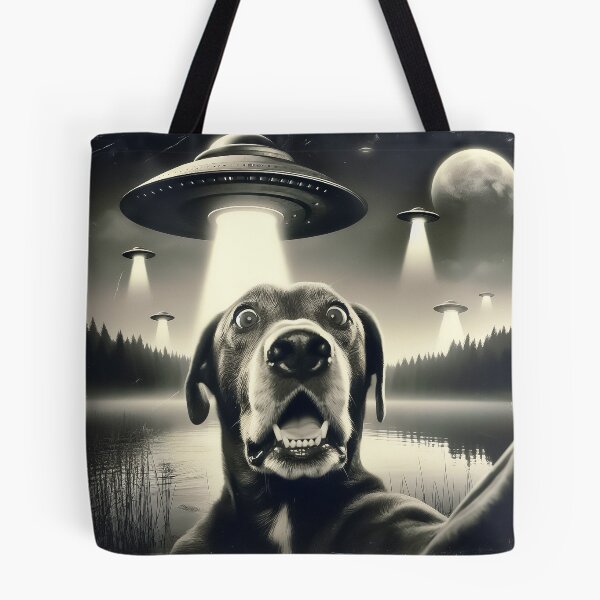Item preview, Dog selfie with UFO designed and sold by TomFrontierArt.