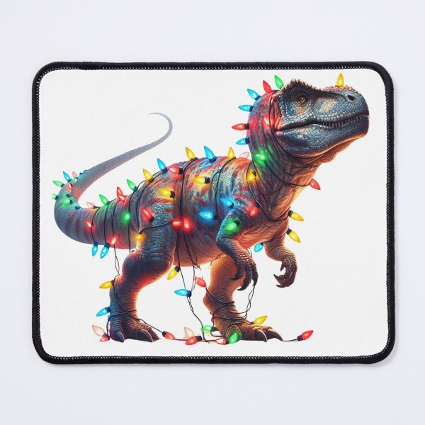 Item preview, T-Rex Christmas Dinosaur Wrapped in Lights designed and sold by Melissify.