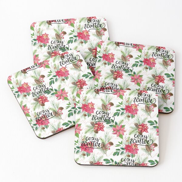 Item preview, Cozy Winter Poinsettia Pattern! designed and sold by TidyKitchenInc.