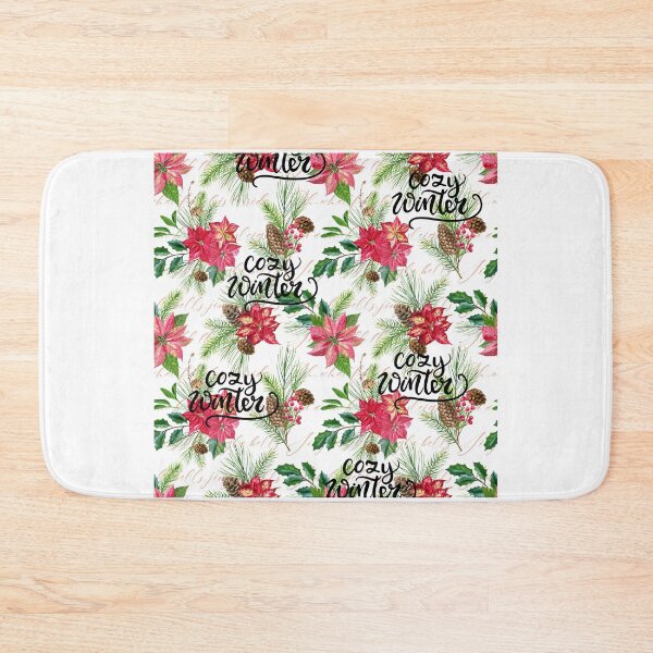 Item preview, Cozy Winter Poinsettia Pattern! designed and sold by TidyKitchenInc.