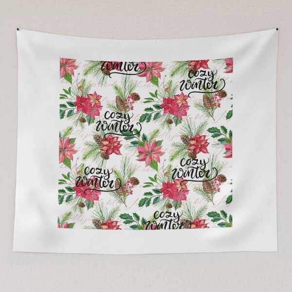 Item preview, Cozy Winter Poinsettia Pattern! designed and sold by TidyKitchenInc.