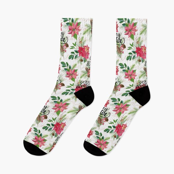 Item preview, Cozy Winter Poinsettia Pattern! designed and sold by TidyKitchenInc.