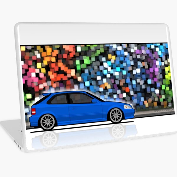Unnatural Car Club PNW: Blue Hatchback EJ Laptop Skin