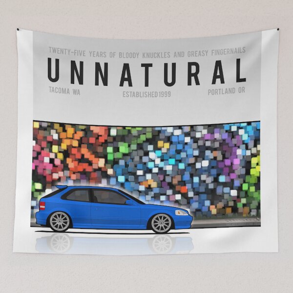 Item preview, Unnatural Car Club PNW: Blue Hatchback EJ designed and sold by The Last Lugnut.