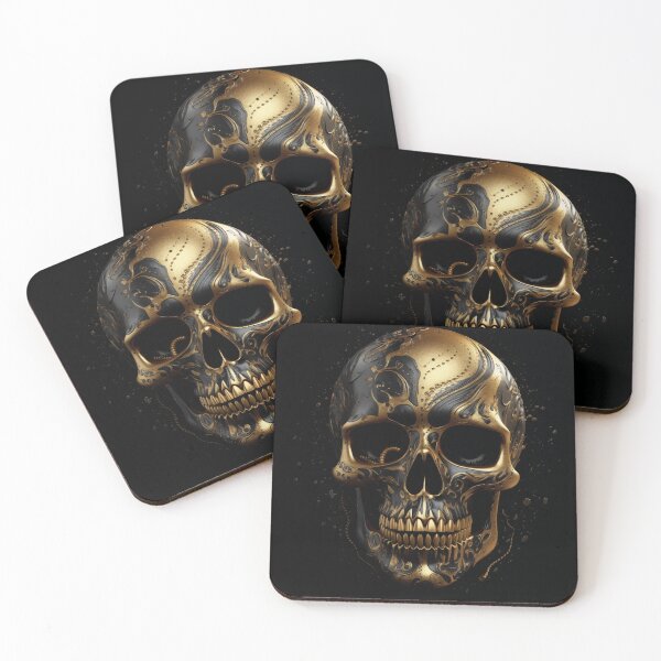 Item preview, Calavera negra y dorada designed and sold by CruzCore.