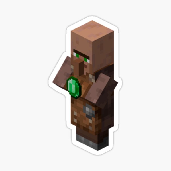 Minecraft Iron Golem and lil villager Sticker for Sale by TytoninaeArt