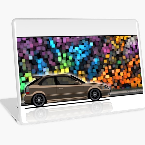 Unnatural Car Club PNW: Brown Hatchback EJ Laptop Skin