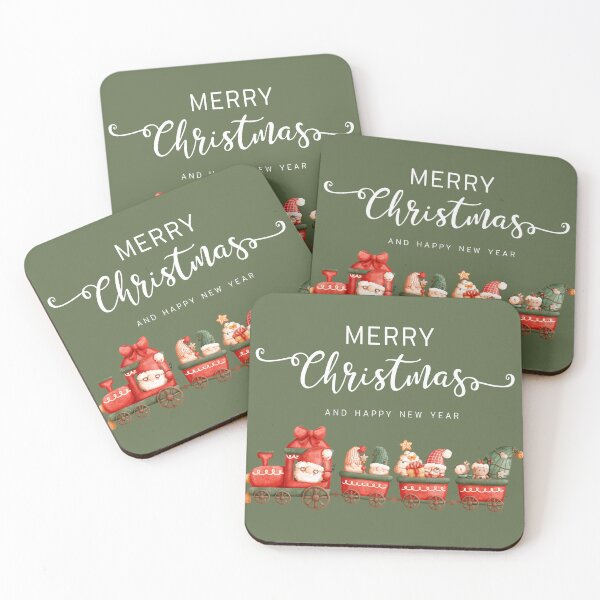 Item preview, Merry Christmas & Happy New Year Train! (Red and Green) designed and sold by TidyKitchenInc.