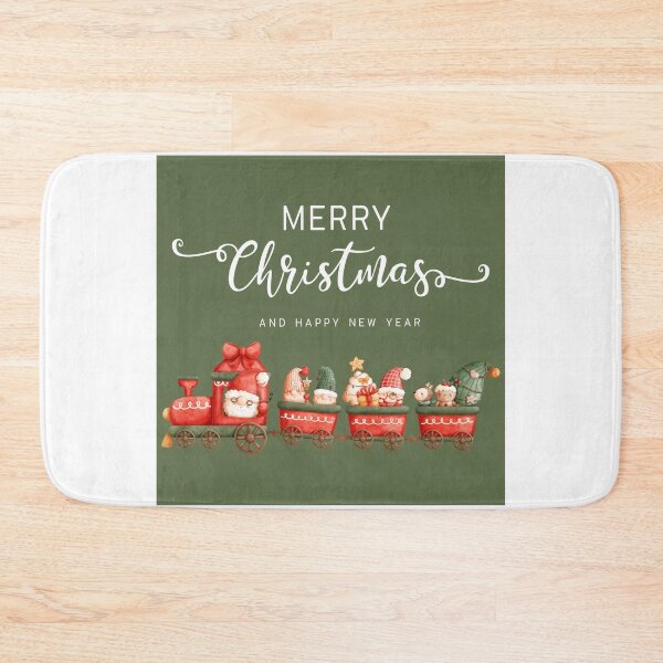 Item preview, Merry Christmas & Happy New Year Train! (Red and Green) designed and sold by TidyKitchenInc.