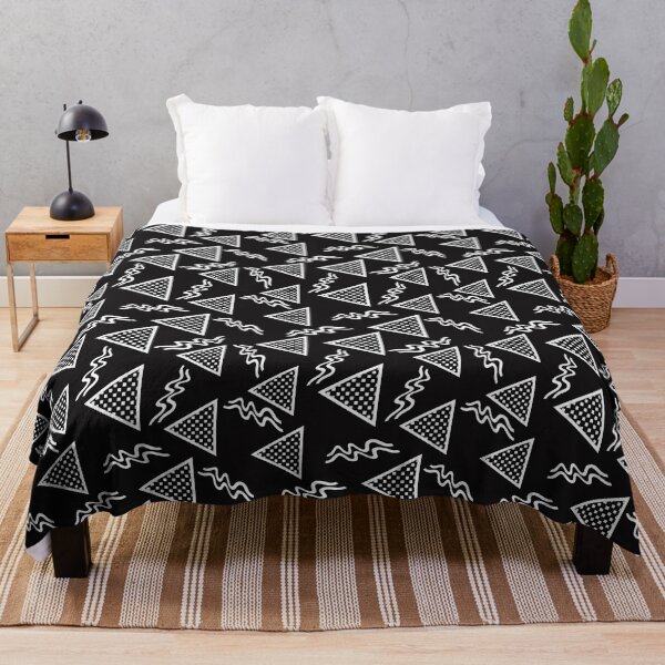 Item preview, Funky Vintage Memphis Style Design with Triangles, Squiggles In Black and White designed and sold by LaRoach Digital Arts.