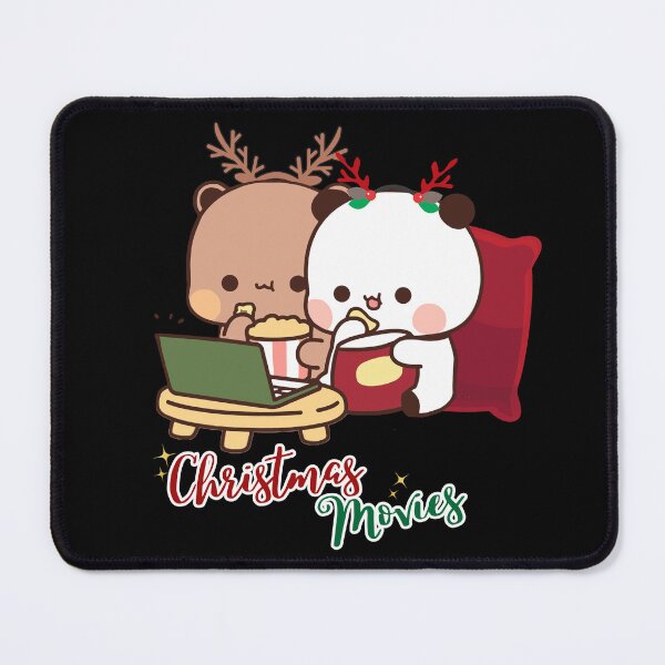 Item preview, Christmas Movie Night DuDu Bear and BuBu Panda designed and sold by Pandety.