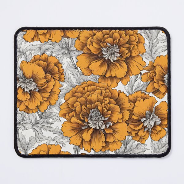 Item preview, Yellow Marigolds with Black and White designed and sold by klmcmo70.