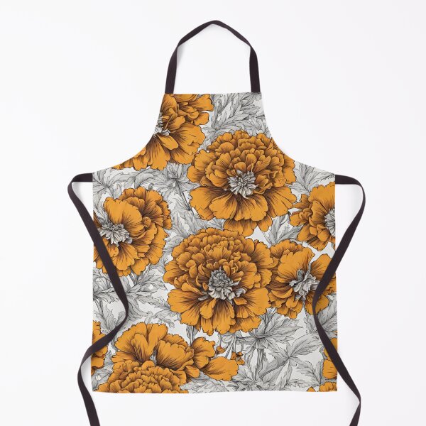 Item preview, Yellow Marigolds with Black and White designed and sold by klmcmo70.