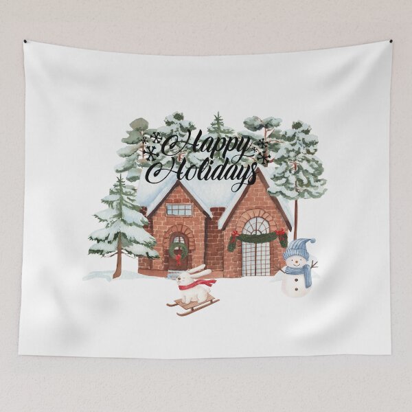 Item preview, Happy Holidays Snowman and Bunny! designed and sold by TidyKitchenInc.