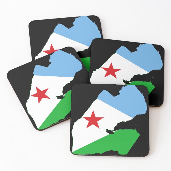 Item preview, Flag Map of Djibouti designed and sold by feether-store.