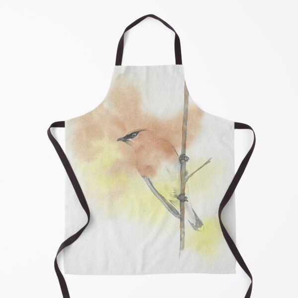 Item preview, cedar waxwing watercolor bird portrait designed and sold by L'Atelier Oranjade.