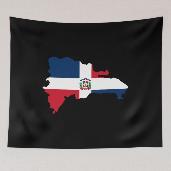 Item preview, Flag map of Dominican Republic designed and sold by feether-store.